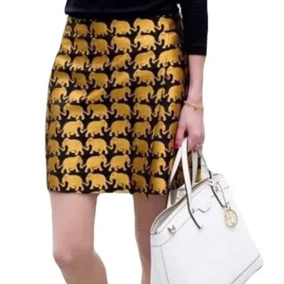 J CREW Women's "Elephant Parade" Mini Skirt EUC Size 4 - Picture 2 of 7